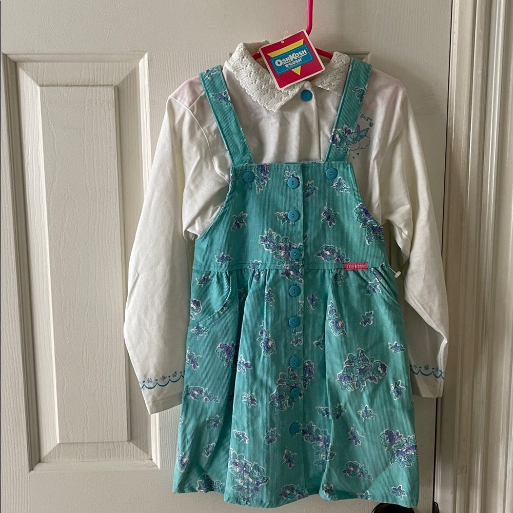 Vintage OshKosh B’Gosh Floral Overall dress  Size 6